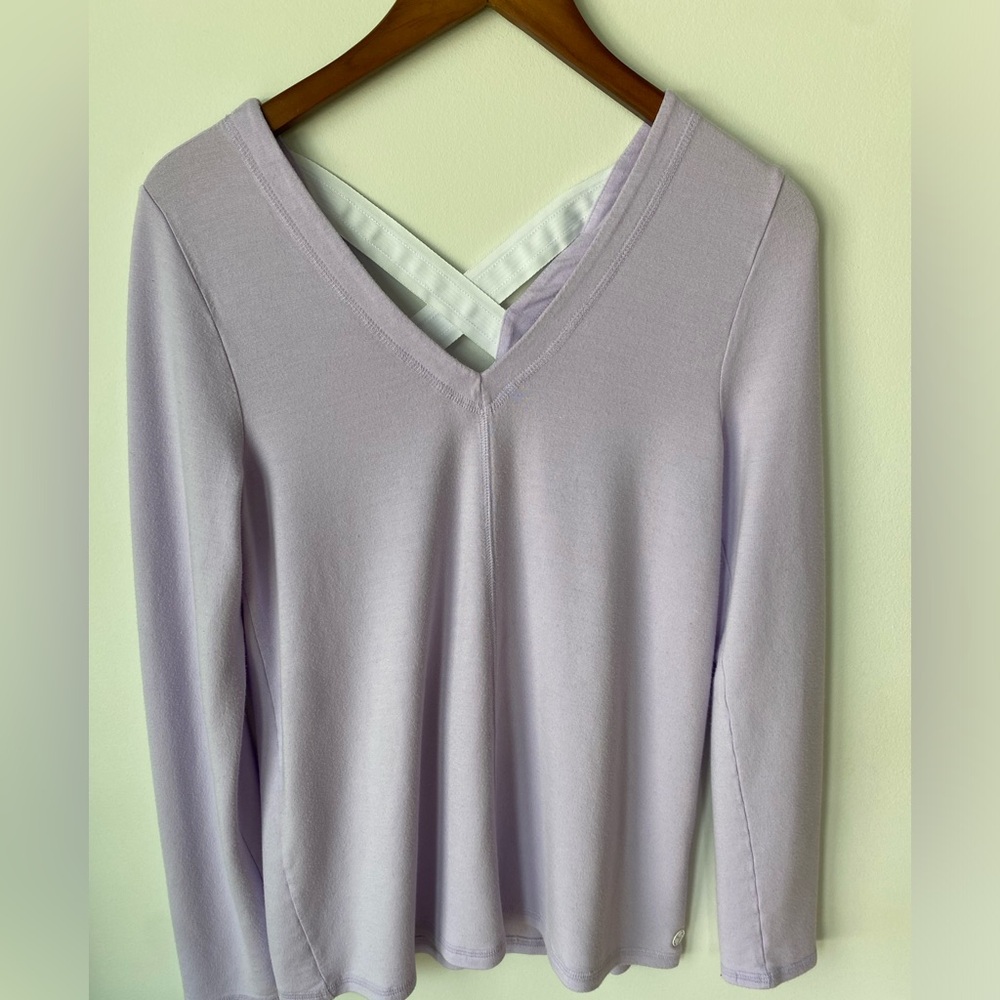 Lilly Pulitzer Luxletic Areli pullover top criss cross back lilac purple S